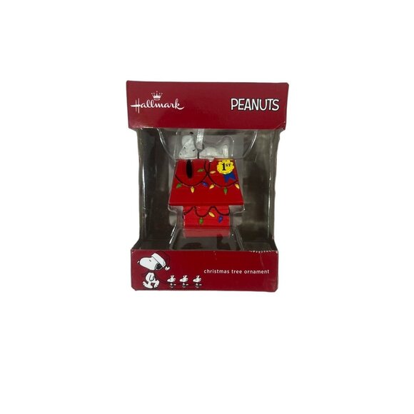 Hallmark Other - Hallmark Peanuts Ornament Snoopy 1st Place Doghouse Christmas Lights 2016